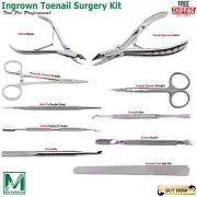 10Pcs Chiropody Ingrown Toenail Surgery Toenail Care Podiatrist Instruments Kit