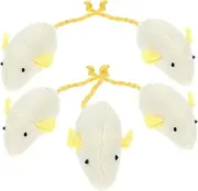 LIGHTAOTAO 5pcs Plush Mouse Cat Funny Chewing for Kittens Lightweight Interactive Pet Supplies for Indoor Play Compact and Portable Design for Endless Fun