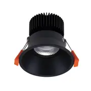 Deep Round Recessed LED Downlight 13W Black Aluminium 5000K - 20676