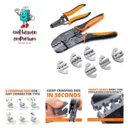 Crimping Tool Set 8 PCS - Ratcheting Wire Crimper - Heat Shrink, Non-Insulate...