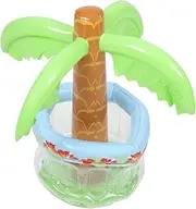 DECOMELODY Summer Beach Party Inflatable Coconut Tree Beverage Cooler Unique Ice Serving Bucket for Drinks for Outdoor Gatherings and Hawaiian Themes