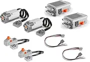 SEEMEY 8PCS Technic Power Function Motor Building Block Parts Programming 2 Medium Motor, 2 Battery Box, 2 Light Cable, 2 Power Function Switch STEM TECHNIC Wedo EV3