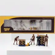 Mini GT Figurine: UPS Driver and Workers, 1:64 scale (2024 MIJO Limited Edition)