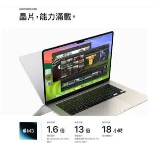 APPLE MacBook Air M3晶片 15吋筆電 16G 512G【預購】