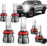 ETOILUMI 6PCS Fog Bulbs Combo Compatible with Toyota Tacoma 2016 2017 2018 2019 2020 2021 2022 2023, 6500K Cool White Plug and Play