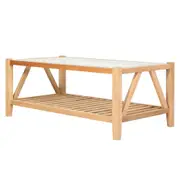 [Florabelle Living] Natural Oslo Glass-Top Coffee Table