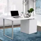 140cm White Computer Desk with Drawers