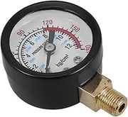 Angoily Pressure Gauge for Air Compressors 0-12kg Back Mount Waterproof Multi-use for Gas Liquid Pressure Monitoring