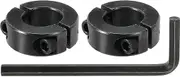 uxcell Bore 22 mm Double Split Shaft Collar 42 mm OD 15 mm Thickness Carbon Steel Locking Collar Clamp Style with Set Screw & Hex Wrench for Machine Tools Industry (Black, Pack of 2)