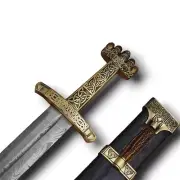 Custom Hand Forged Damascus Steel Full Tang Knightly Arming Sword | Medieval 35