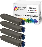 a Set BCMY Compatible Toner Cartridge for OKI 44059136 44059135 44059134 44059133 (8,000 Pages) for OKI C810 C830