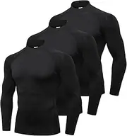 [Sanke] Mens Mock Turtleneck Compression Shirts Long Sleeve Sports Surfing Baselayer