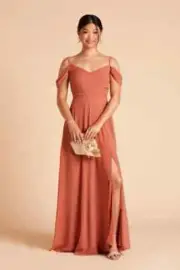 Birdy Grey DEVIN CONVERTIBLE DRESS CHIFFON TERRACOTTA NWT BRIDESMAID SIZE MEDIUM