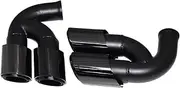 Compatible For Porsche Cayenne 2010-2014 Exhaust Tip Retrofit GTS Stainless Steel Black Quad Outlet Muffler Tip Tailtip Nozzle(Short Black 1)