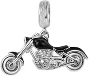 [The Charmery] Motorcycle Motorbike Charm 925 Sterling Silver Dangle Charm Compatible with Pandora Charms,and Many Other UK Charm Bracelets., Metal
