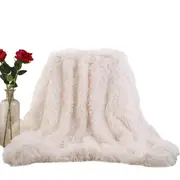 160X200cm Super Soft Long Coral Fleece Flurry Throw Blanket Blankets