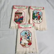 New Lot Of 3 Vintage Christmas Kitchen Hand Towels NOS 24”x16” USA 80s