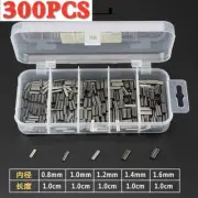 300Pcs Double Barrel Fishing Crimping Sleeves Copper Tube Tackle Connector Kits