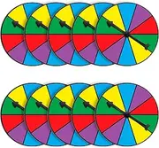Chivao 10 Sets Game Spinner Wheel Square Blank Game Spinners Erasable Game Spinner Board with Plastic Rotating Arrows Math Spinner for Game Prizes (Bright Color,Novelty)