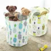 19 x 16.5 Inches Extra Large Canvas Fabric Folding Pineapple Toy Storage Basket