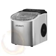 Devanti 12kg Ice Maker Machine Self Cleaning Portable Ice Cube Tray 2L Silver
