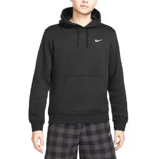 【NIKE 耐吉】帽T NSW Hoodie 黑 白 連帽 上衣 長袖 男款 基本款 百搭 內抓絨 小勾(623453-010)