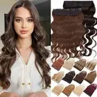 One Piece Clip in Thick Russian Remy Real Human Hair Extensions 3/4 Full Head US