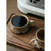 在飛比找ETMall東森購物網優惠-玩物志 140ML純手工柴燒風格美式咖啡杯手沖紅茶杯粗陶復古