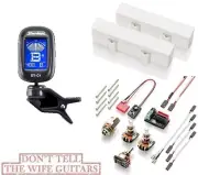 EMG JCS SET WHITE JAZZ BASS J PICKUPS CERAMIC & STEEL MAGNETS & WIRING ( TUNER )