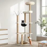 Alopet 164cm Cat Tree Tower Scratching Post Rattan Scratcher Condo House Furniture Multi Level