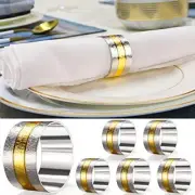 6 Pack Two Tone Textured Napkin Rings Holders Décor Dinner Party Two Tone-6PCS