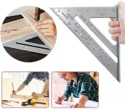 1x 7 Inch Aluminum Woodworking Triangle Square Ruler Angle Durable Pressional