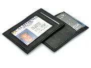 Black Genuine Leather Men's Wallet ID Credit Card Thin Holder Minimalist Ultra T