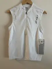 2XU Triathlon MT1380a Singlet Tank Top White Size XL Brand New