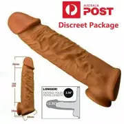 6.5"Men Male Cock Girth Enlarger Enhancer Penis Extension Extender Sheath Sleeve