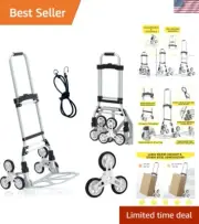 260 Lb Aluminum Stair Climbing Cart Trolley with Foldable Handle for Moving