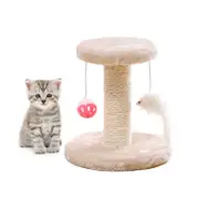 Catzon Cat Scratching Post Cat Tree with Sisal Covered Scratching Posts and Platform-White