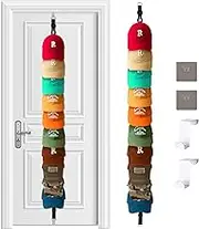 Hat Rack for Baseball Caps Hat Organizer Holder for Over The Door &Wall, 20 Clips Holds Up to 20-40 Caps, Hat Storage for Closet, Baseball Cap Rack for Wall Hanger, for Winter Beanie & Accessories