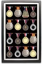 Medal Display Frame - Medal Display Shadow Box - 16 Medal Display case - Perfect Medal Display for Runners, Marathon, RECE Winner, Football, Gymnastics & All Sports (Black)