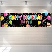 Tatuo Personalized Birthday Banner with Name DIY Colorful Happy Birthday Banner