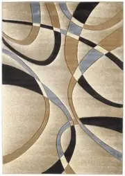 United Weavers 510-21326 Beige Swirls Wavy Lines 2x3 Area Rug - Approx 1' 10"x3'