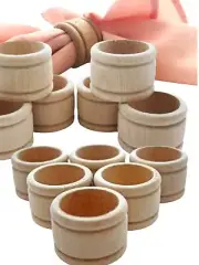 100- Napkin Ring Holder Natural Wood Unfinished Wood Napkin Ring Holder DIY Wood