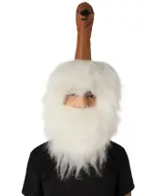 HPO Adult Unisex Furry White Vulture Mask, Best for Halloween and Cosplay,