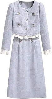 [UKTZFBCTW] Small Fragrant Style Dress for Women Spring Skirt Two-Piece Set