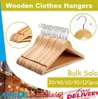 Wooden Clothes Hangers Coat Pant Suit Coathangers Rack Wardrobe Wood Bulk