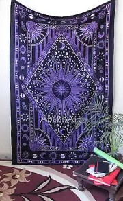 Twin Sun and Moon Tapestry Wall Hanging Psychedelic Tapestry Hippie Wall Decor