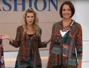 Slinky® Brand Sweater Knit Jacket Sharkbite Hem 678-000 Patchwork, Md