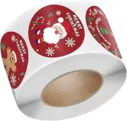 Homoyoyo 4 Rolls Christmas Present Sealing Stickers Self Adhesive Box Sealing Labels for Holiday Present Wrapping for Cards Envelopes and More