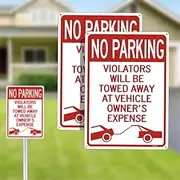 2 Pack No Parking Sign, 14 x 10 Inches Reflective No Parking Signs Will be Towed,Rust Free Aluminum,Easy To Mount,Weather Resista,UV Protected,Waterproof, long Lasting