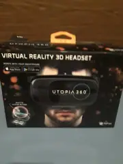 UTOPIA 360 Virtual Reality 3D Headset + bluetooth controller in box UNTESTED